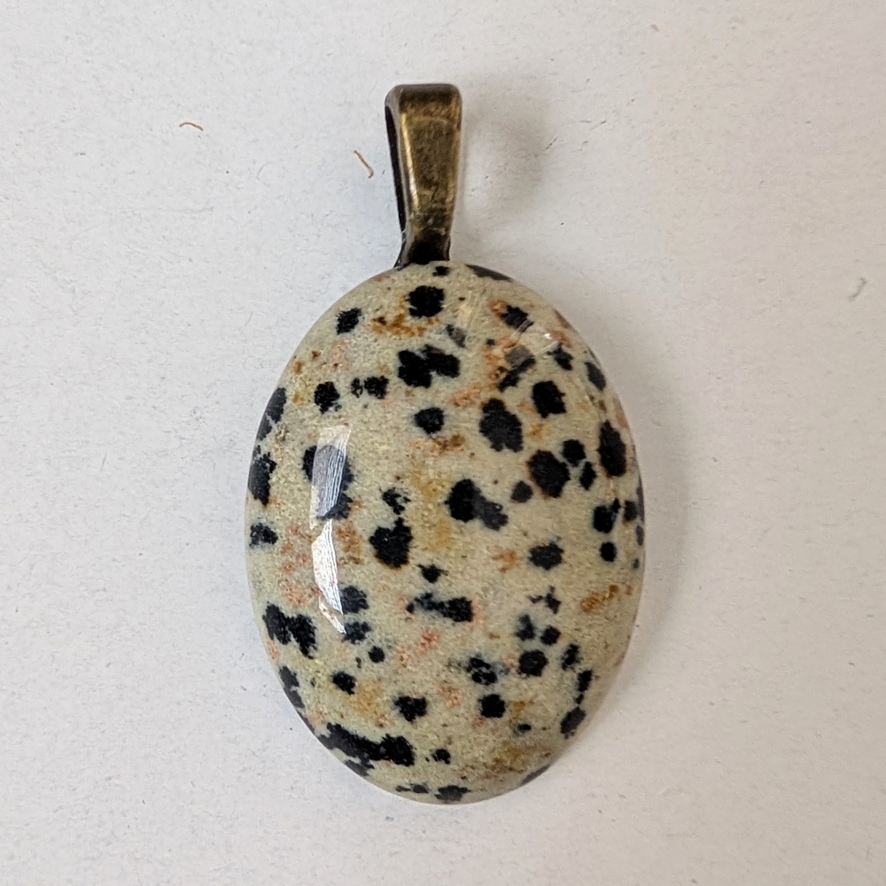 Dalmatian Stone Pendant Necklace